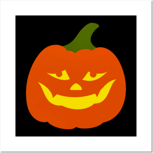 Funny Joyful Halloween Pumpkin Face Posters and Art